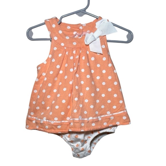First Impressions Baby Girl Polka Dot Sunsuit in Orange and White Size 18 Months - Picture 1 of 8